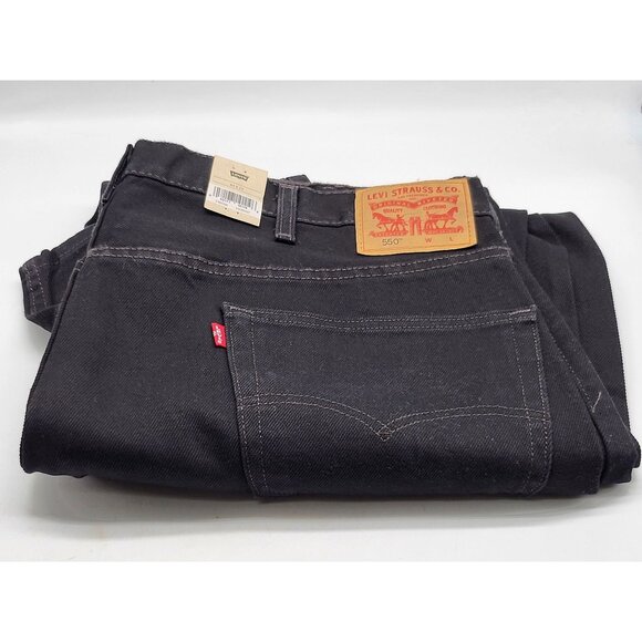 Levi's Men's Big & Tall 550 Relaxed Fit Non-Stretch Jeans - Black 44‎ x 29 - Picture 2 of 8